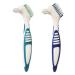 2 pieces of denture brushes double -bristled head toothbrush set portable ergonomic toothbrush multilayer bristles false teeth brush for dental care