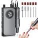 YOKE FELLOW Acrylic Nail Drill  40000rpm Portable Nail Drill with HD LCD Display Professional E File Machine for Home and Salon Use Grey Gray