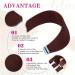 tape extensions Tape Hair Extensions 99J# Burgundy Invisible Hand Tied Tape In Hair Extensions Human Hair Adhesive Tape Extension Hair Extensions(22 inches) 22 inches #99J - Buy Online on GoSupps.com