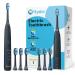 Hyslor Sonic Electric Toothbrush with 6 Brush Heads for Adults, Rechargeable Power Toothbrushes 4 Hours Fast Charging for 75 Days Daily Oral Cleaning, Electronic Tooth Brush 4 Modes, Blue Cosmic Blue