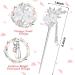 Rhinestone Pearl Flower Hair Stick Set - Vintage Chinese Hair Chopsticks with Tassel - Hair Styling Accessories for Women (Silver) - Buy Online on GoSupps.com