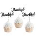 24 Pack Thankful Cupcake Toppers Glitter Thank You Cupcake Picks Thanksgiving Day Cupcake Decorations Wedding Anniversary Birthday Party Cake Decorations Black 6-black