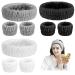 AIEX 9 piece of make-up headband for women cute make-up headband made of soft microfiber for the face spa facial laundry for women and girls (white gray black)