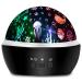 Moredig Baby Lights Projector Roating Sensory Lights with 8 Lighting Modes Starry Sky & Ocean Night Light Porjector for Kids Baby Sensory Toy Gifts for Baby Gifts for Girls Boys - Black Minimalist