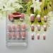 24 Pcs Gradient Pink French Tip Press on Nails with Rhinestones & Flowers - Medium Square False Nails for Women - Buy Online on GoSupps.com