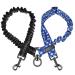 NASJAC double dog leash no tangling 360 rotatable splinters double linen for two dogs adjustable shock-damping bungee-reflecting leash for dogs small medium and large running training 2-color version (for S+m) black+blue bone