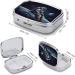 Space Print Pill Box - 2 Compartment Metal Organizer | Portable Decorative Medicine Case for Travel & Purse - Buy Online on GoSupps.com