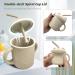 Silicone Baby Straw Cup 6.7 oz with Lid and Handle - Almonds White | Transition Cup for Infant Toddler with 2 Straws - Buy Online on GoSupps.com