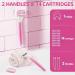 Premium Women's Razors Set - 2 Non-Slip Handles 14 Blades 360 Lubrication Pink - Smooth Irritation-Free Shaving - Buy Online on GoSupps.com