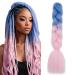 Pcs 60cm 2-4 Tones Ombre Braiding Hair Jumbo Braids Hair Extension for Crochet Braiding Hair Light Blue to Light Pink