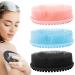 3 Pack Silicone Body Scrubber Soft Silicone Loofah Exfoliating Body Scrubber Silicone Body Brush Bath Shower Scrubber for Body 2 in 1 Bath and Shampoo Wash Brush for Skin Exfoliation Men Women Kid Pink+Blue+Black