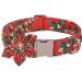 ARING PET Pet Dog Halis Band Hallband with flower cotton adjustable red Christmas Dog collar gifts with metal buckle XS Red