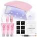 COSCELIA Poly Nail Gel Kit with U V Light Starter Kit  3 Colors Clear Pink Glitter Builder Nail Gel for Nail Extension 6w Nail Dryer Lamp Manicure Nail Tools Nail Extension Kit for Beginner RH-525