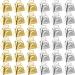 36 Pieces Mini Cow Bells for Crafts Cow Bells Christmas Decoration Bells with Hooks for Christmas Wedding Party Dog Cat Decor Gold and Silver