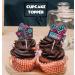 18pcs Black Glitter Dessert Cupcake Topper for Disco Let's Party Theme Decor Supplies Baby Shower Boy Girl Happy Birthday Anniversary Party Decoration - Buy Online on GoSupps.com