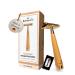 Bambuna razor plane men & women incl. 5 blades - razor plane set gold - safety razor with closed comb - razor plane with bamboo grip - plastic -free & sustainable+eBook - made in Germany