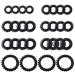 Tuuxi 28 pieces spiral hair rubber black telephone cable hair tubes trackless hair coil rubber bands pony tapper spool hair tie for women girls big size 5.5 cm small 2.5 cm