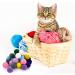 Molain Cat Toy Balls - 50 Soft Pompon Balls for Kittens | Interactive 2.5 cm Cat Toys - Buy Online on GoSupps.com