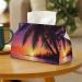 Tissue Box Cover Tissue Box Holder Sunset Ocean with Tropical Palm Trees Twilight Scenery Print Tissue Holder Travel Tissue Packs Facial Paper Holder Decorative Holder - Buy Online on GoSupps.com