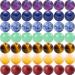 7 Chakra Natural Stone Beads Mixed 100pcs 8mm Round Genuine Real Stone Beading Loose Gemstone Amethyse Color DIY Smooth Beads for Bracelet Necklace Earrings Jewelry Making (7 Chakra Stone, 8mm) 7 Chakra Stone Multicolor 8mm