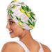 Lemon Stripe Dry Hair Cap & Quick Dry Towel Set | Super Absorbent Soft Comfortable | Shop Internationally - Buy Online on GoSupps.com