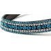 Equipride Horse Browband with Bow Shape - Rhinestone & Turquoise Brown Leather - Cob 15 | Premium Equestrian Gear - Buy Online on GoSupps.com