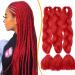 3PCS 24 "Afro Hair Extensions Braids Extensions Kunsthaar crochet braids afro braids synthetic braiding hair like real hair 100g/pcs 60cm red