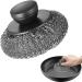 Stainless Steel Scrubber - Stainless Steel Scrubber Dish Brush Portable Metal Scrubber Pot Scrubbers for Iron Pots Barbecue Grills Black - Buy Online on GoSupps.com