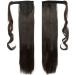 23" Long Straight Wrap Around Ponytail Clip in Hair Extensions One Piece Hairpiece Magic Tape in Pony Tail Extension for Women Dark Brown - Buy Online on GoSupps.com