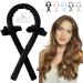 Heatless Hair Curler - FAVIRZCE Hair Rollers Heatless Curling Rod Headband for Long Hair Soft Silk Curl Ribbon with Hair Scrunchies Clips Hair Curlers to Sleep in Styling Tools Black