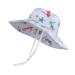 LANGZHEN Beach Sun Protection Hat for Baby Girls Adjustable Toddler Kids Hat Wide Brim Summer Play Hat with Chin Strap Octopus 2-4 Years