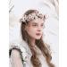 Hjhiwe Adjustable White Rose Bridal Crown - Boho Floral Headdress for Weddings & Photography - Rustic Beige Headband for Brides & Girls - Buy Online on GoSupps.com