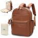 Miss fong diaper backpack diaper bag Backpack leather large capacity baby diaper backpack with travel bottles with travel bottles keychain bottles diaper pad and stroller hook-brown
