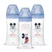 Dodie Set of 3 Anti-Colic Initiation+ Baby Bottles Mickey 330ml +6 Months Round Teat Flow 3