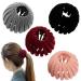 4 Pcs Bird Nest Magic Hair Clip  Ponytail Holder Bun Hairpin  Hair Accessories for Women and Girls  Expandable Bun Fixed Hair Claw  Velvet Lazy Bird'S Nest Hairpin