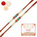 Ghasitaram Gifts Rakhi for Brother Rakhis Online - Set of 2-1891- Rudraksh Rakhi with 200 GMS of Kaju katli