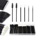 300Pcs Disposable Mascara Wand Lip Wands Set Black Micro Applicators Brushes Set Disposable Makeup Tool Kit with Organizer Box 100 Pcs/Eyelash Brush/100 Pcs Lip Brushes/100 Pcs Micro Makeup Brushes