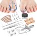 Ingrown Toenail Treatment Kit, Ingrown Toenail Tool Kit - Ingrown Toenail Corrector And 12 Podiatry Toenail Braces, 50pcs Toenail Corrector Patch, 10 Ingrown Toenail Corrector Strips white