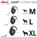 Flexi Giant Neon Tape Black Large 8m Retractable Dog Leash for Dogs up to 50kg/110lbs - Buy Online on GoSupps.com