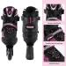 Rollingsurfer Adjustable Inline Skates - Full Light Up Wheels - Beginner Roller Blades for Kids & Adults - Pink - Large Size (5-9) - Buy Online on GoSupps.com