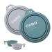 Ohmo foldable dog bowl (2 pieces 400ml light blue & asch) Premium silicone pet water bowl for cats & dogs portable dog loyalty-bowl foldable for outdoor camping 400mlx2 light blue & ash