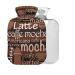 Coffee Words Hot Water Bottle with Cover 1L Small Hot Water Bag for Pain Relief Back Pain Hot and Cold Therapy BPA Free