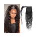 Hair Extensions Ponytail Kinky Curly Ponytail Extension Natural Color Wrap Around Human Hair Pony Tail with Magic Paste Brazilian Remy Hair Curly Ponytail Hairpieces Natural Synthetic Hairpiece for 12inches