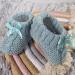 Royal Icon Soft Knitted Baby Booties with Bow for Newborns | 0-3 Months | Blue Green | Ideal for Indoor and Outdoor Use - Buy Online on GoSupps.com