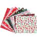 Supvox 10Pcs Christmas Cotton Fabric Squares Quilting Fabric Patchwork Precut Fabric Scraps for DIY Quilting for Xmas Sewing Crafting(7.8x9.8inch)