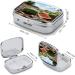 Watermelon Print Pill Box | 2 Compartment Portable Medicine Organizer | Decorative Metal Pill Case for Pocket & Purse - Buy Online on GoSupps.com