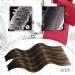 Moresoo 22 Inch Tape in Balayage Brown Human Hair Extensions - Darkest Brown/Chestnut Brown Mix - 20 Pieces/50g - Buy Online on GoSupps.com