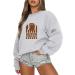 Yihaojia Womens Graphic Oversized Crewneck Sweatshirts Long Sleeve Drop Shoulder Football Sweatshirts Casual Pullover Top Gray#67 XX-Large - Buy Online on GoSupps.com