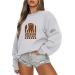 Yihaojia Womens Graphic Oversized Crewneck Sweatshirts Long Sleeve Drop Shoulder Football Sweatshirts Casual Pullover Top Gray#67 XX-Large