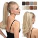 youngways Clip in Ponytail Extension Dirty Blonde 18 Inch Drawstring Pony Tails Hair Extensions for Women Long Curly Wavy Ponytail Hair piece Synthetic Fake Versatile Pony